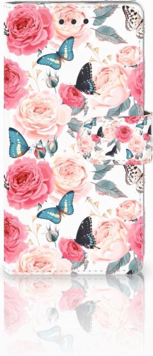 Huawei Ascend P8 Lite Hoesje Butterfly Roses