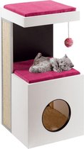 Ferpast Diablo Kattenmeubel - Wit/Rood - 40 x 40 x 80 cm