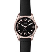 Q&Q heren horloge Q890J801Y met zwart leren horlogeband