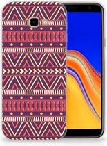 Geschikt voor Samsung Galaxy J4 Plus (2018) TPU Siliconen Hoesje Aztec Purple