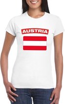 T-shirt met Oostenrijkse vlag wit dames 2XL