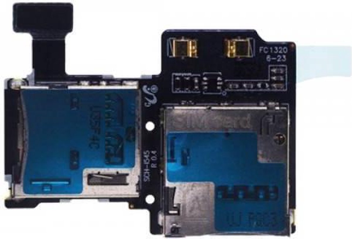 Simkaart Tray SD Card Lezer geschikt voor Samsung Galaxy S4 i9505 Reader Geheugen Memory Tray Slot Kabel reparatie onderdeel