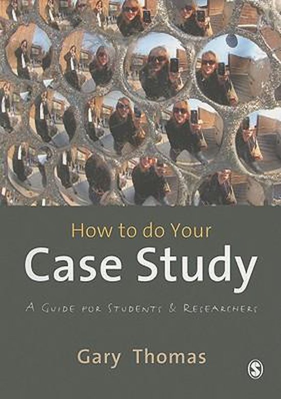 Boekomslag 'How to do Your Case Study' van Gary Thomas, met een collage van reflecties in bolvormige spiegels.