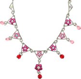 Roze ketting met bloemen hanger