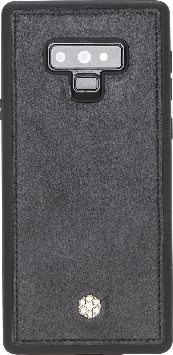 Bomonti™ - Samsung Galaxy Note9 - Clevercase telefoon hoesje - Zwart Milan - Handmade lederen back cover - Geschikt voor draadloos opladen
