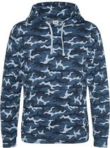 Camo hoodie, Kleur Blue Camo, Maat M