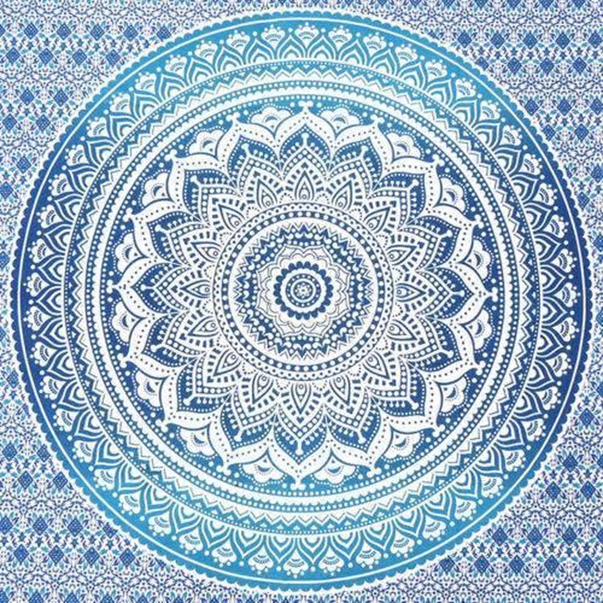 Strandlaken - Blauw - 2.10m x 2.40m - XXL - Tafelkleed - Picknickkleed - HANDMADE