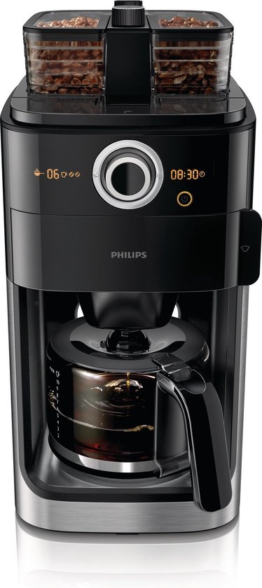 Bediening - Philips HD7769/00 - Philips Grind & Brew HD7769/00 - Koffiezetapparaat - Zwart, metaal