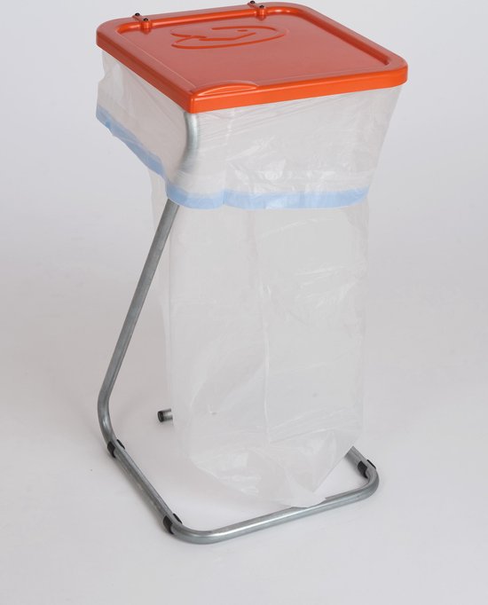 Knaphouder 110 liter, verzinkt met oranje deksel