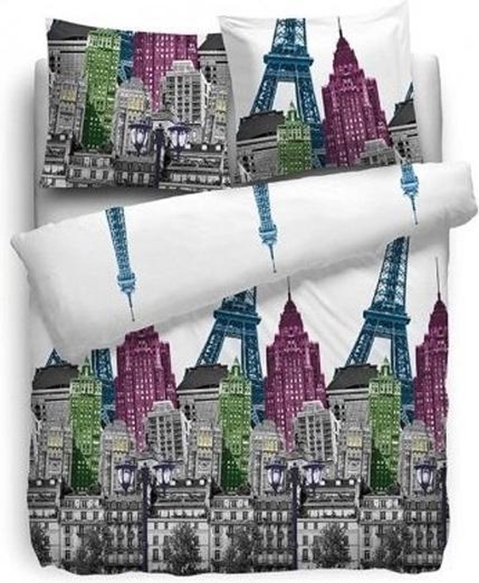 Heckettlane HNL Pure Cotton City Life Dekbedovertrek - Tweepersoons - 200x200/220 cm - Multi