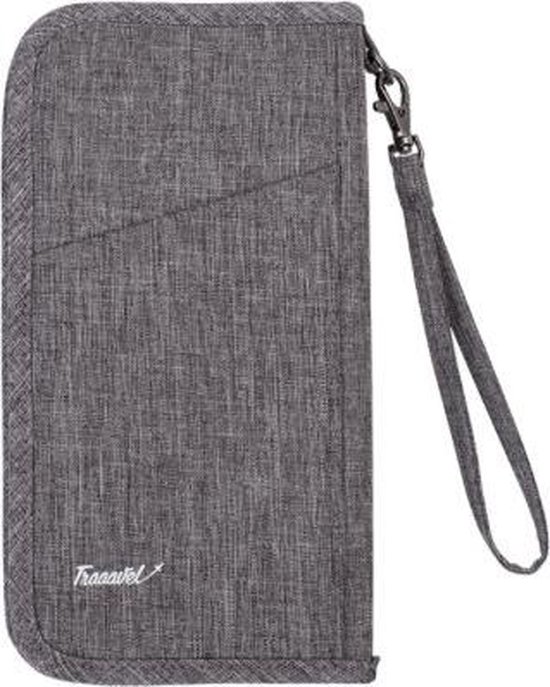 Travel wallet grijs jeans met hengsel - Reis portemonnee grijs met vele  opbergplek -... | bol.com