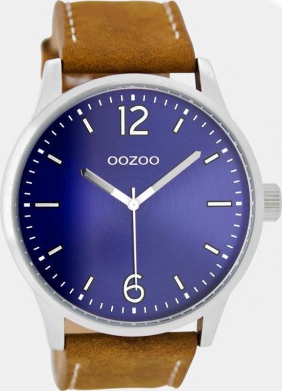 OOZOO Timepieces C9046 - Horloge - Bruin/Blauw/RVS - 46mm