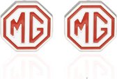Manchetknopen Auto MG Zilverkleurig Rood Wit