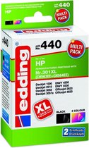 Edding Inktcartridge vervangt HP 301XL, CH563EE, CH564EE Compatibel Combipack Zwart, Cyaan, Magenta, Geel EDD-440 EDD-4