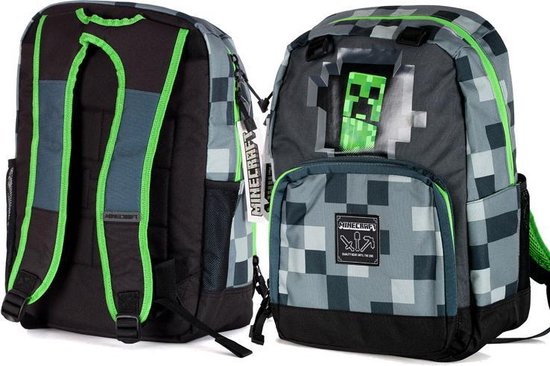 Minecraft - Backpack - rugzak - Dark Grey Creeper - 44 cm | bol.com