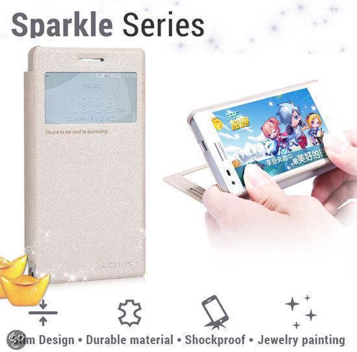 Nillkin Leather Case Huawei Ascend G6 3G (Sparkle Series gold)