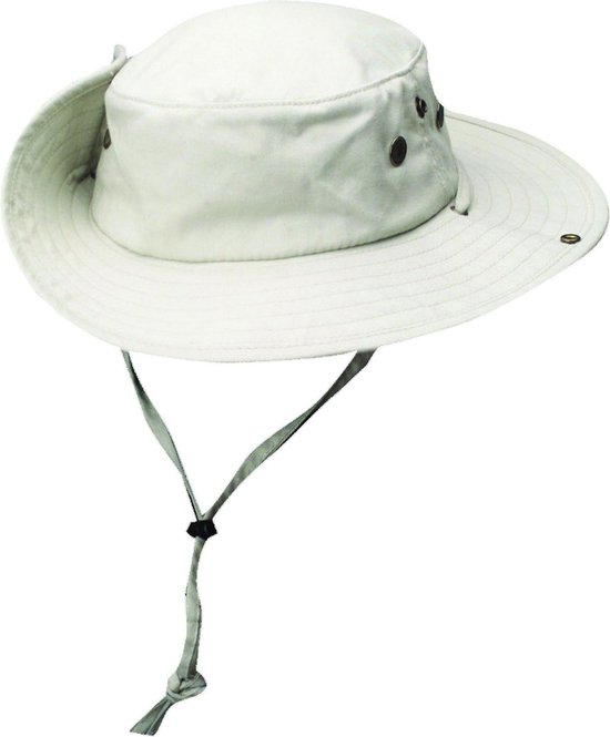 Dorfman Pacific - UV werende Safari hoed van solarweave voor heren - Beige  | bol.com