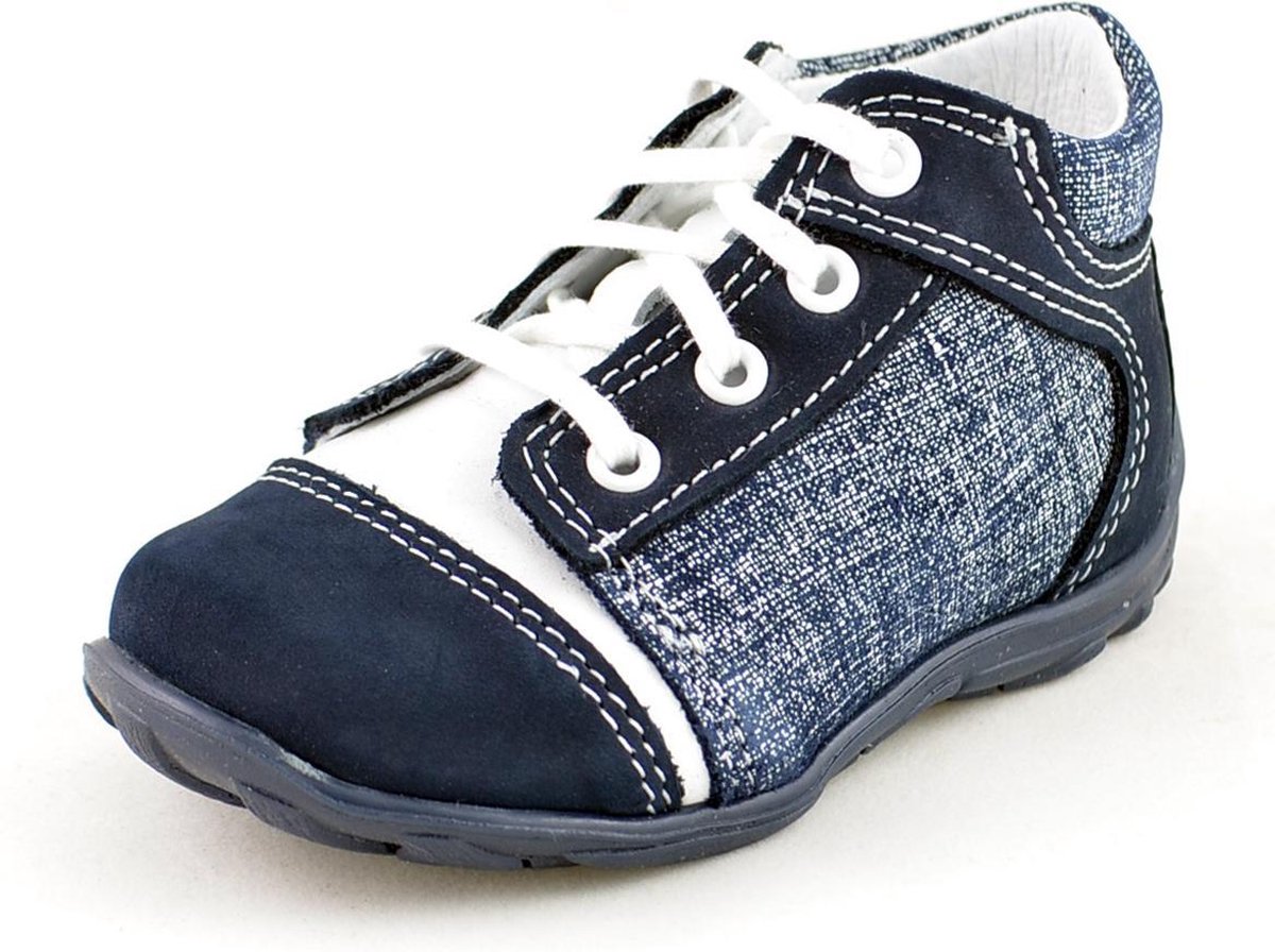 Leren jongens schoenen met jeans look - Maat 18