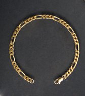 Modena goudkleurige Figaro schakelarmband, 21 cm x 4 mm