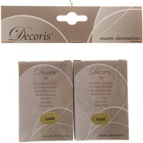 100x Crochets de suspension boules de Noël dorées - Boules de Noël suspendues - Crochets de boule de Noël