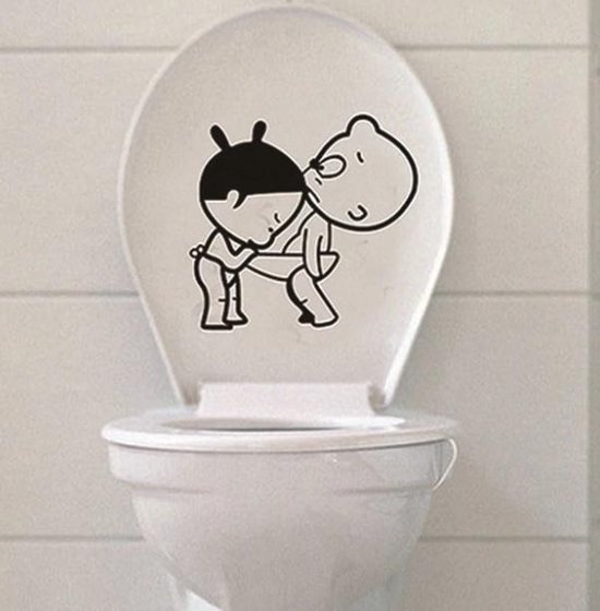 zwaartekracht last mozaïek WC Sticker – Toilet Sticker – WC Decoratie – Wc Bril Sticker – Grappige  Sticker | bol.com