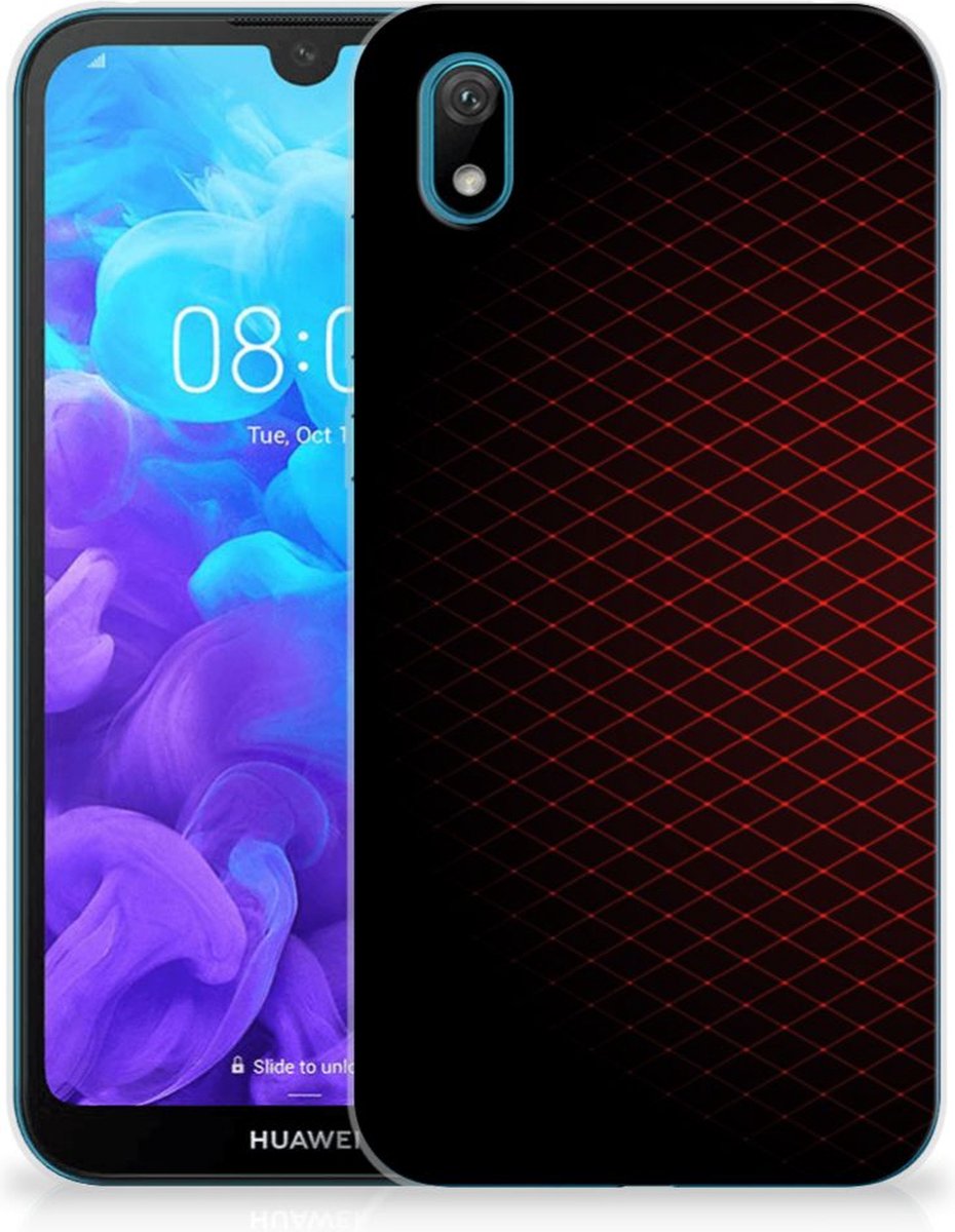 Huawei Y5 (2019) TPU bumper Geruit Rood