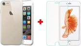 Silicone gel TPU ultra dun hoesje met glas screenprotector - geschikt voor iPhone 7, iPhone 8 en iPhone SE (2020)