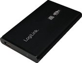 Behuizing 6.3cm (2,5") LogiLink USB 3.0/SATA zwart ALU zonder Voeding