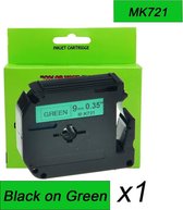 1PK MK721 M-K721 Zwart op groen Label 9mm Tape Compatible voor Brother P-Touch Label Maker