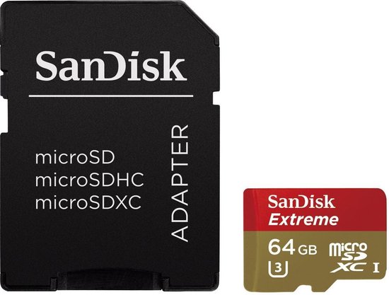 Sandisk Extreme Micro SD - 64 Go - Avec adaptateur | bol