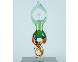 Glaskunst, Glassculptuur, Glasobject-NZS-382-10x9,5x39cm