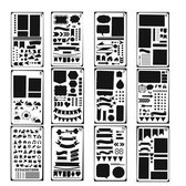 Mijn Bullet Journal Stencils Sjablonen - Handlettering Accessory Set - Notebook Bujo Toolkit - 12-Delig