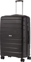 TravelZ Big Bars Reiskoffer 78 cm met dubbele wielen - Trolley koffer met TSA-slot - Zwart