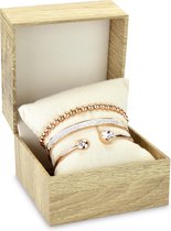 CO88 Collection Gift Set 8CO SET015 Sieraden Geschenkset - Armbanden Set 3 Stuks - Staal - Rosékleurig