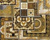 DIERENPRINT MET KLASSIEK BAROK BEHANG - Zwart Wit Goud - AS Creation Versace 4