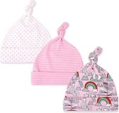 Babymuts set – roze | 3 stuks | Kidzstore.eu