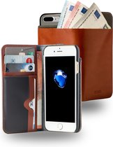 Azuri walletcase with cardsl and money pocket - camel - iPhone 7 Plus / 8 Plus