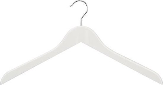 bol.com | Set van 10 witte houten kledinghangers