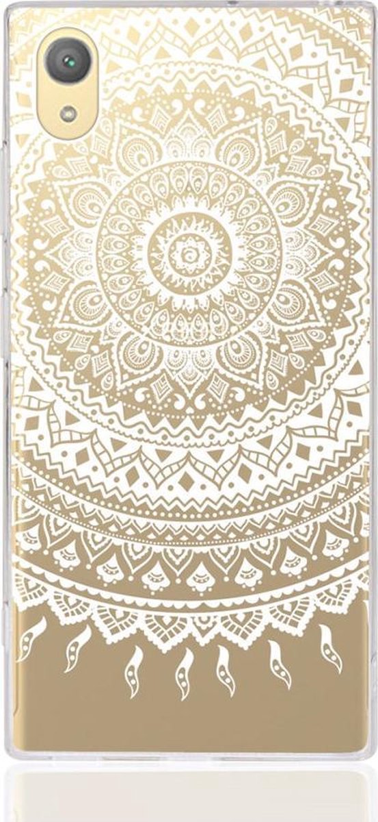 Shop4 - Sony Xperia XA1 Plus Hoesje - Zachte Back Case Mandala Wit
