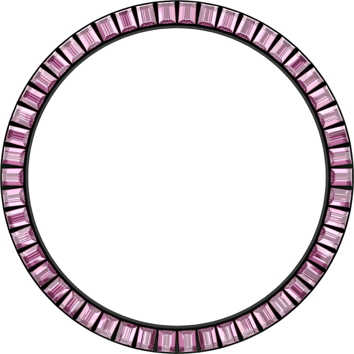 45 mm black bezel - pink stones