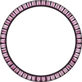 Marc Coblen - Zwarte verwisselbare horlogering - 45mm - Vierkante stenen - Roze