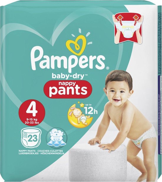 Pampers Luierbroekjes Baby Dry Nappy Pants Maat 4 (9-15kg) - 92 broekjes  (4x23) | bol.com