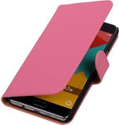 Étui Portefeuille Samsung Galaxy A7 2016 de Type Livre Solide Rose