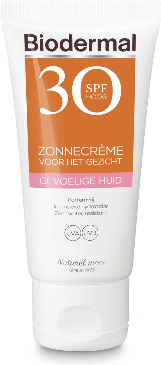 Biodermal Zonnebrand voor de Gevoelige huid - SPF 30 - 50ml - Zonnebrand voor het gezicht