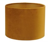 Lampenkap Cilinder - 20x20x15cm - San Remo velours mosterd - gouden binnenkant