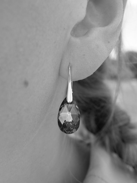Boucles d' Boucles d'oreilles en argent avec goutte de cristal Swarovski  16MM - Rouge... | bol