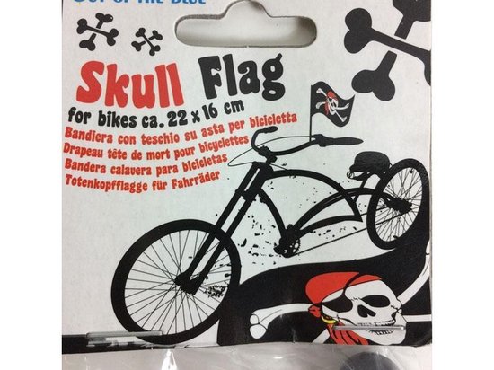 Fietsvlag | Bikeflag | Skull | Doodskop | Piraat | Zwart | bol.com