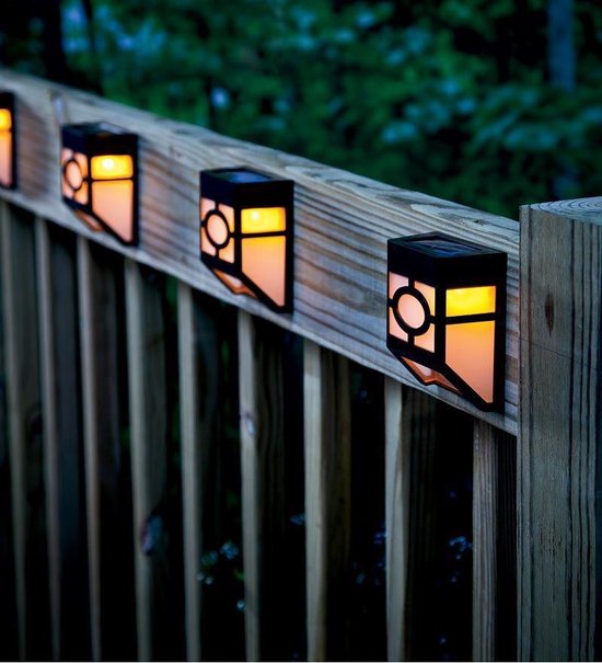 4 x Solar LED wandlamp - Tuinverlichting - tuinlamp op zonne-energie – set  van 4 –... | bol