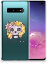 Coque Téléphone pour Samsung Galaxy S10 Plus Housse TPU Silicone Etui Boho Skull