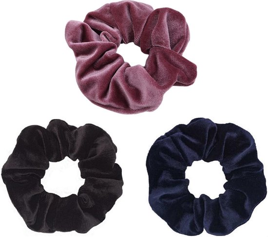 Aanvankelijk versieren Viool 3x Scrunchie - Haarband - Fluweel - Haarwikkel - Haar wokkel - Haar  elastiek - Velvet | bol.com